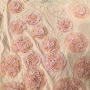 Tops - Blush Pink Ruffle Flower Tee Tops - Blush Pink Ruffle Flower Tee